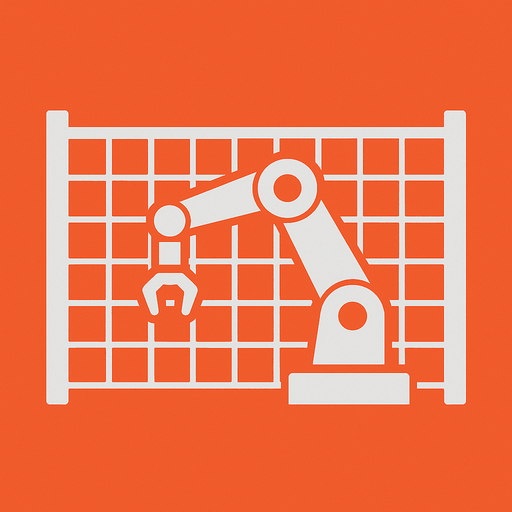 Equipo técnico instalando una celda robótica llave en mano