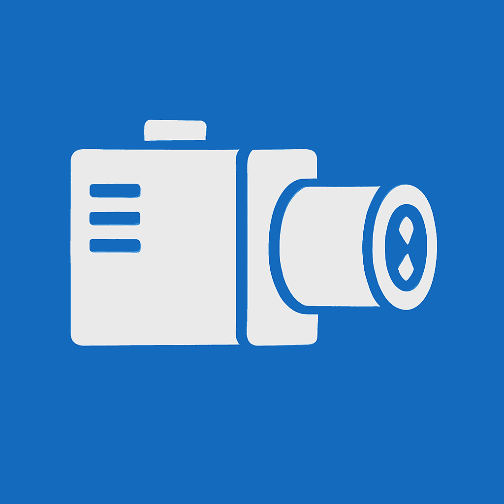 Sistema de visión con cámara inspeccionando piezas